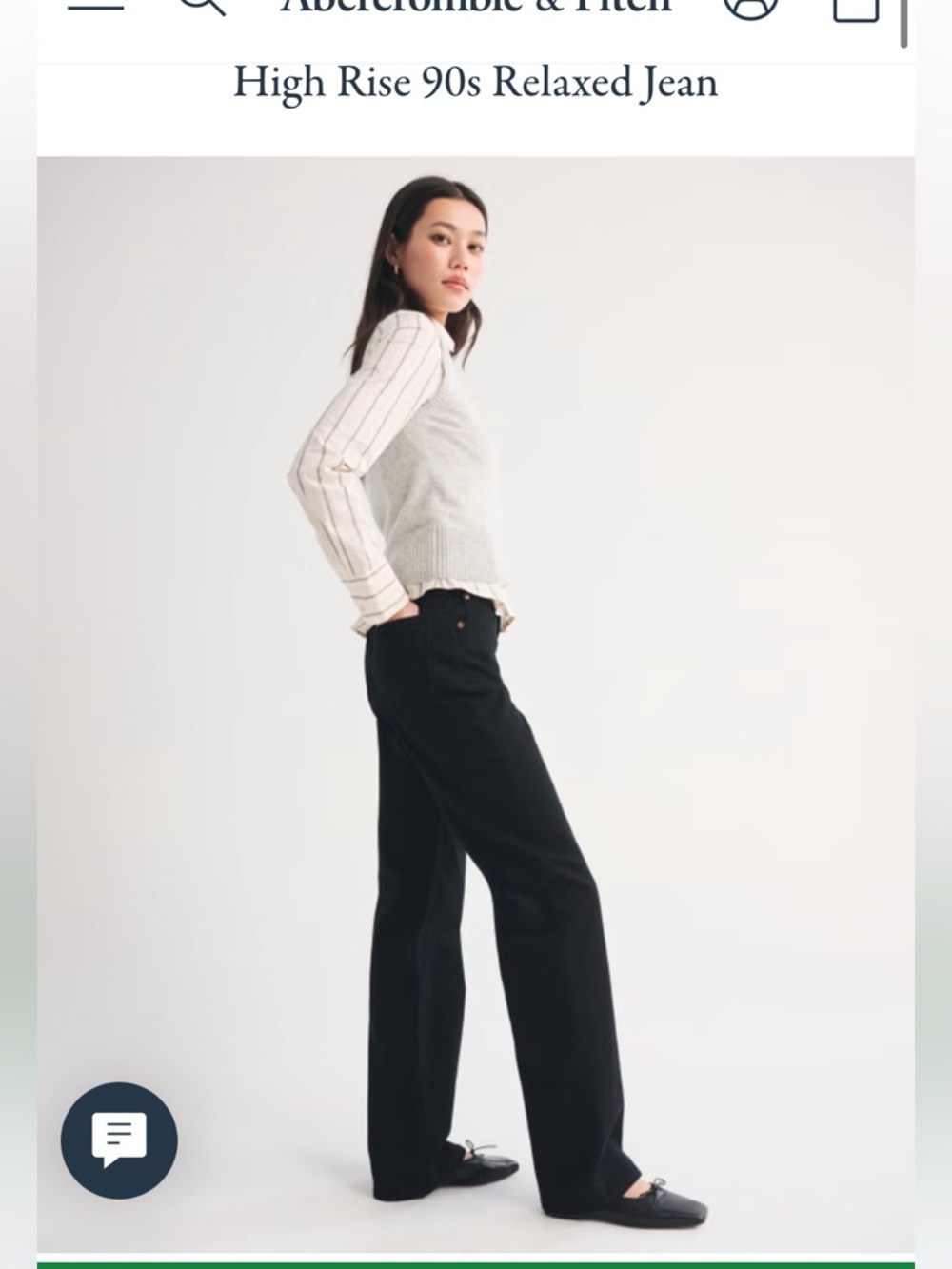 NWOT Abercrombie & Fitch High Rise 90’s Relaxed Black Jeans Size 27